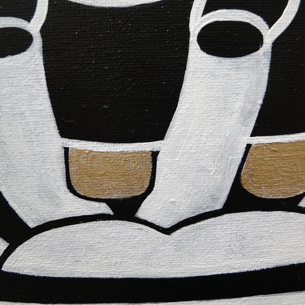 タバコおばばのグラフィティアート 原画 絵画 キャンバス画 人物画 一点もの モノクロ