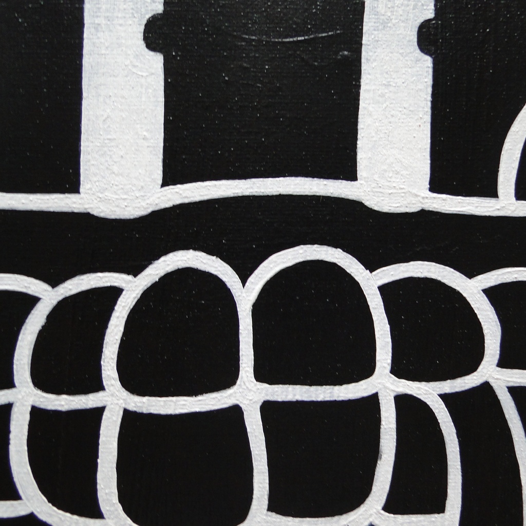 ワニのグラフィティアート 原画 絵画 キャンバス画 動物の絵 爬虫類 モノクロ モンスター