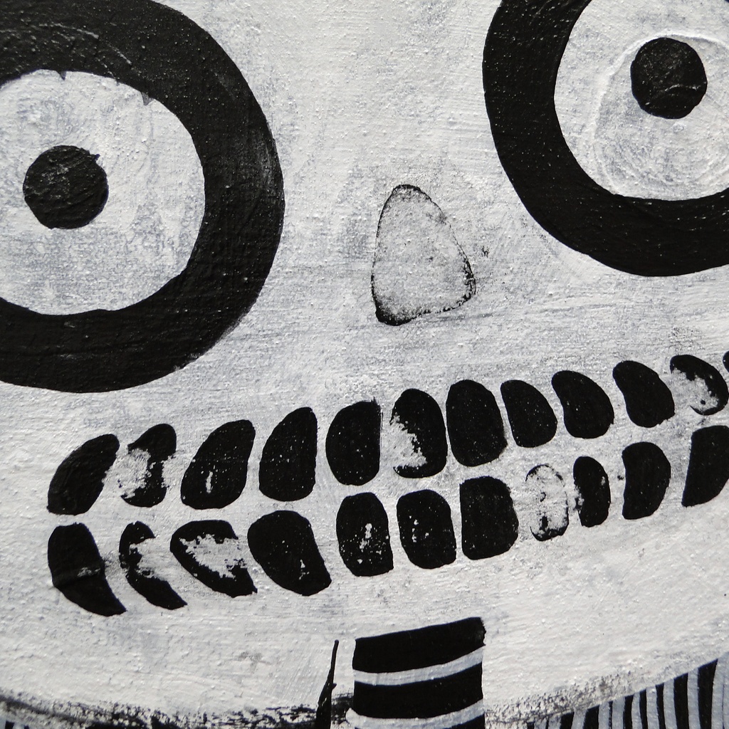 ゾンビのグラフィティアート 原画 絵画 キャンバス画 人物画 モンスター モノクロ