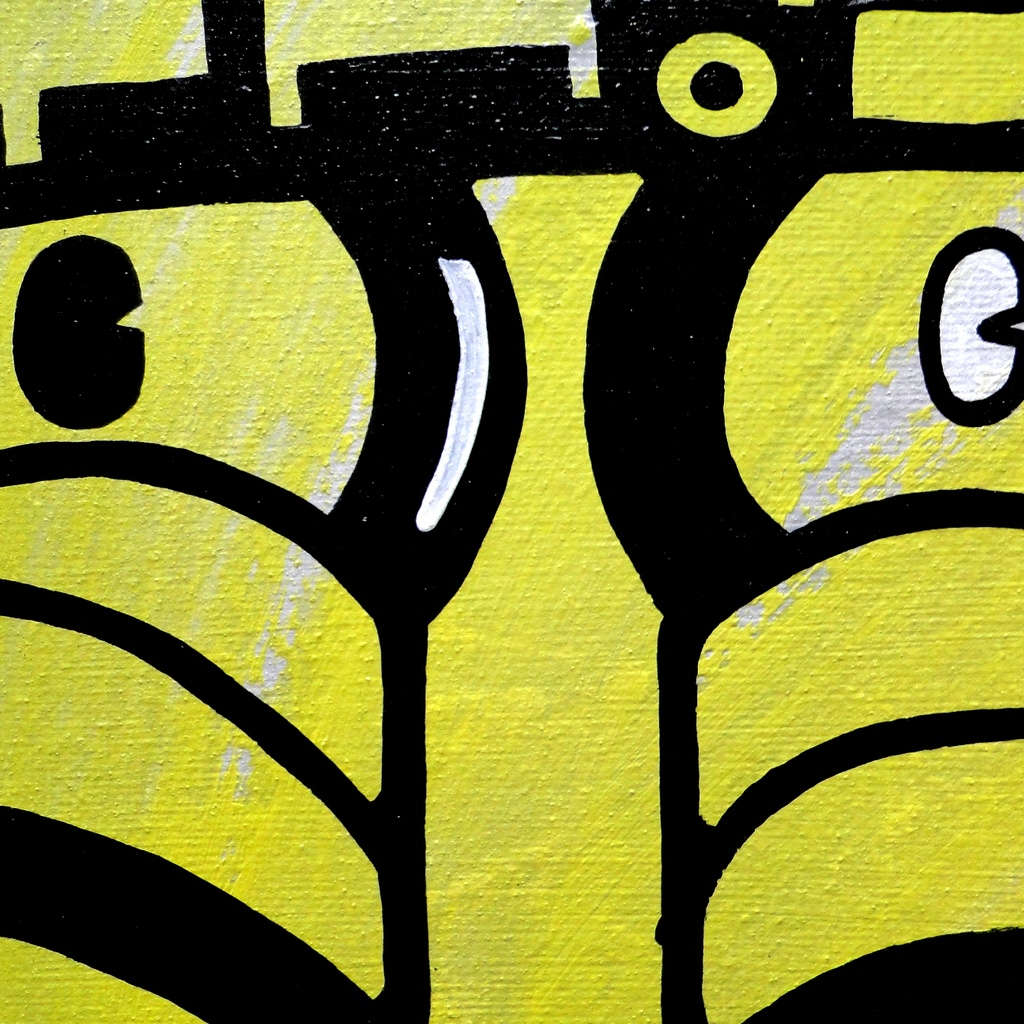 ガスマスクのグラフィティアート 原画 絵画 キャンバス画 モンスター