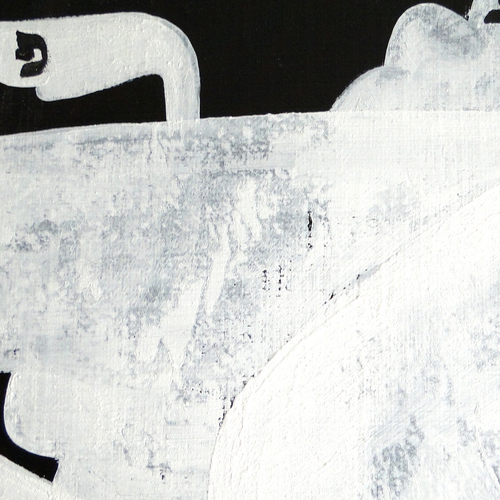 天使のグラフィティアート 原画 絵画 キャンバス画 モノクロ 翼 一点もの