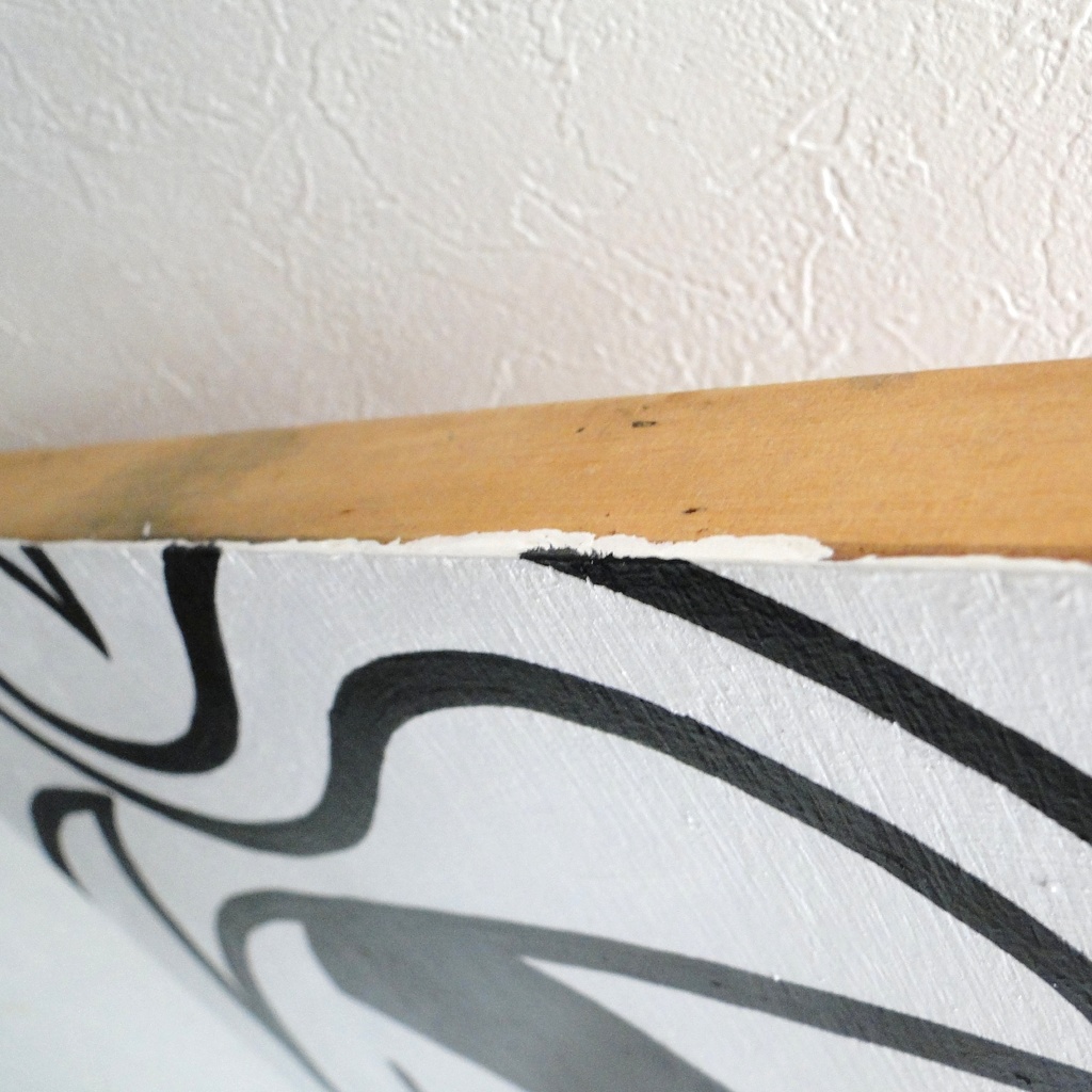 モンスターのグラフィティアート 原画 絵画 木製パネル モノクロ 一点もの