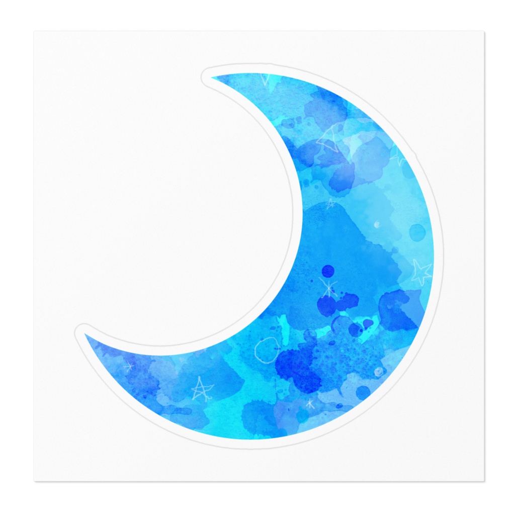 あおいろお月様ステッカー