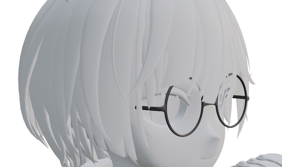 【VRChat想定】シンプルな丸メガネ【アクセサリー】