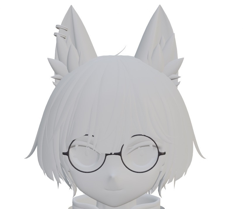 【VRChat想定】シンプルな丸メガネ【アクセサリー】