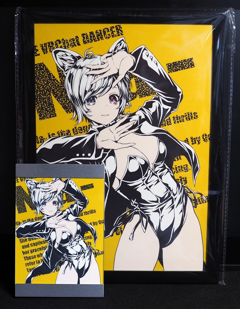 わんわん・なーさん・O_nOちゃん A4イラスト3枚&ポストカード3枚セット(額付き)