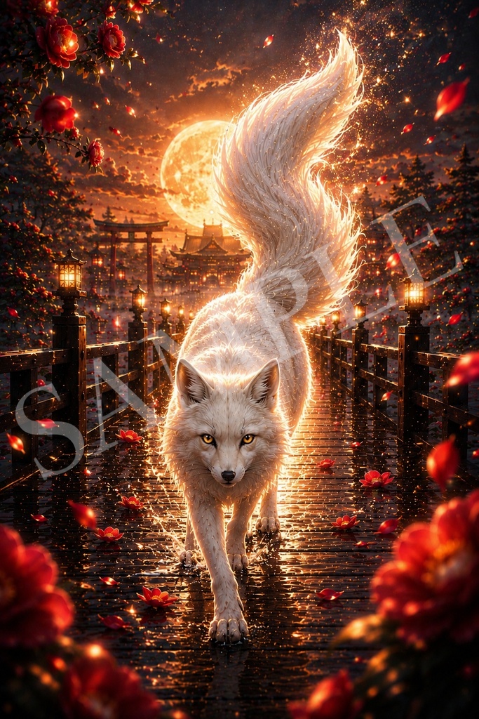 月光白狐 ― 幻想和風ファンタジーアート