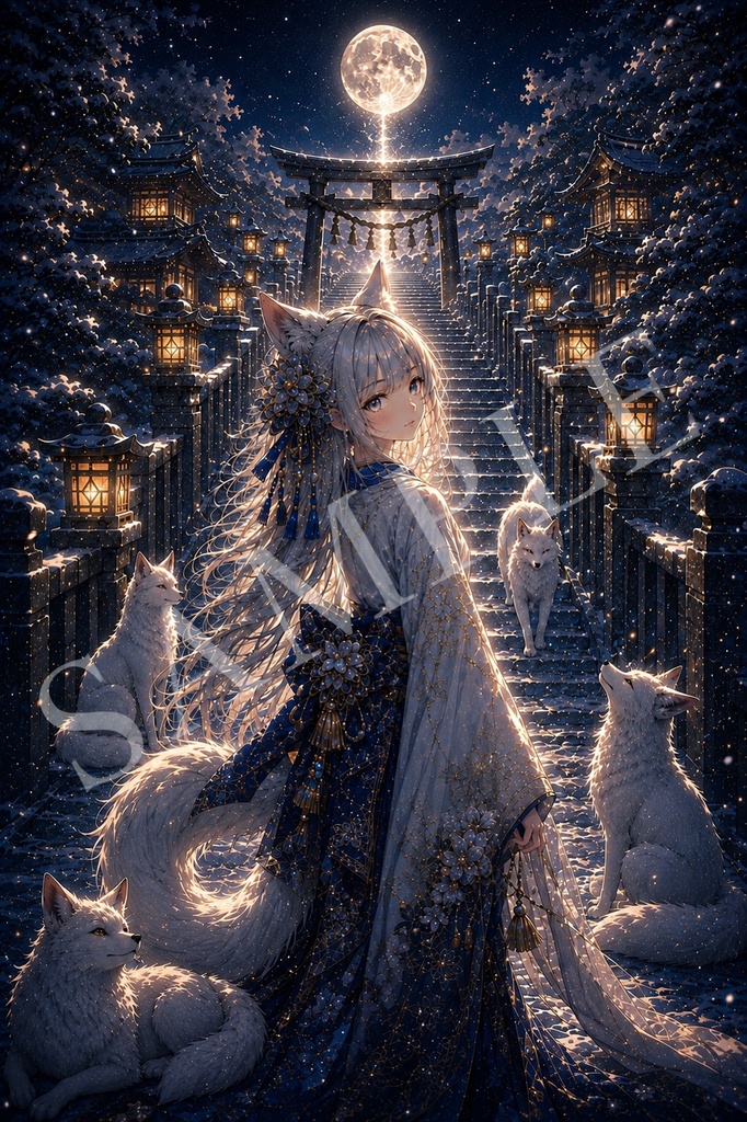 雪月ノ狐姫 ― 白狐たちと灯籠の幻想神社