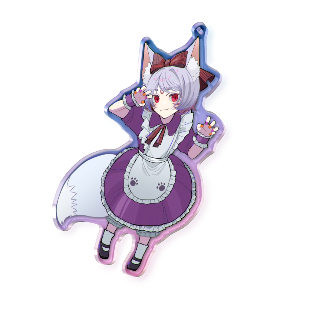 ちびこんちゃん　にんまりオーロラアクキー