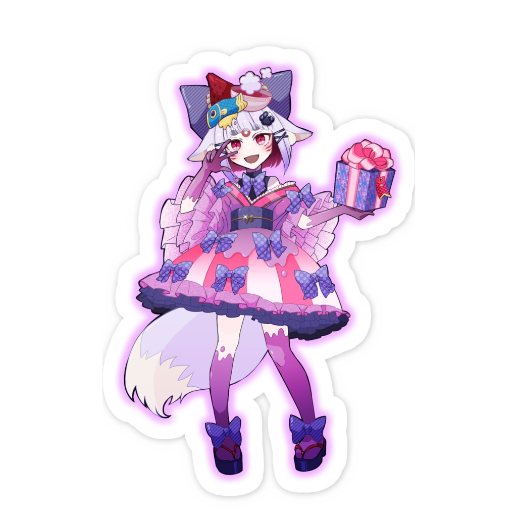 ２周年記念　アイドルこんちゃんステッカー