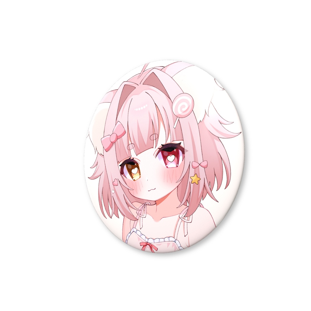 めに 76mmおおきめ 缶バッジ ♡
