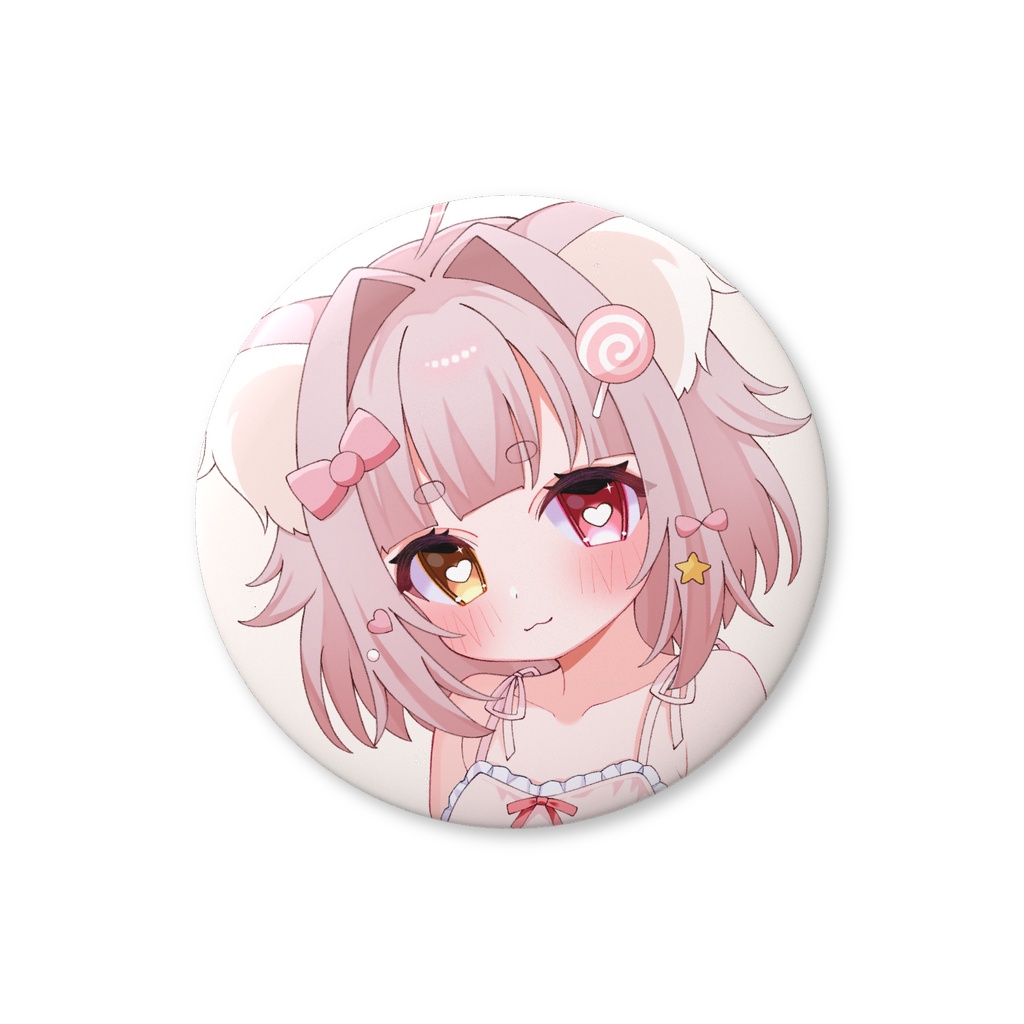 めに 76mmおおきめ 缶バッジ ♡