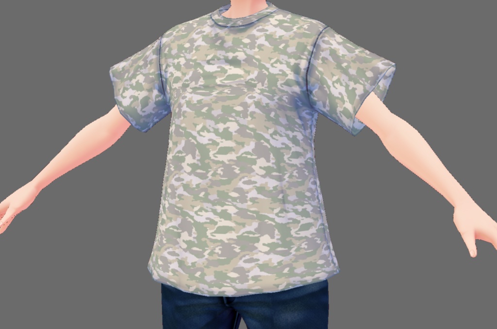 【無料配布】VRoid用迷彩Tシャツ
