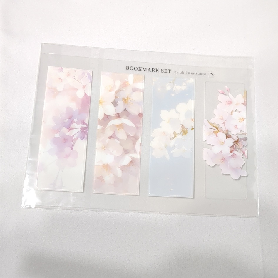 クリアしおりセット(桜・彼岸花・椿)