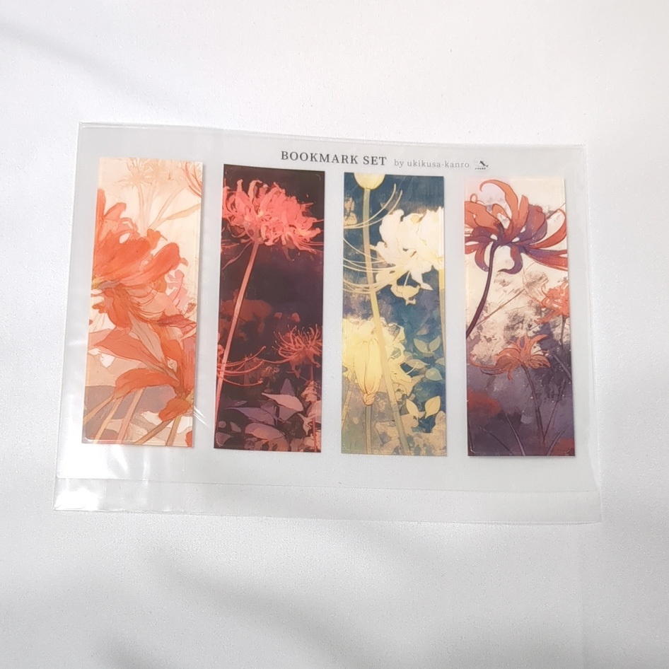 クリアしおりセット(桜・彼岸花・椿)