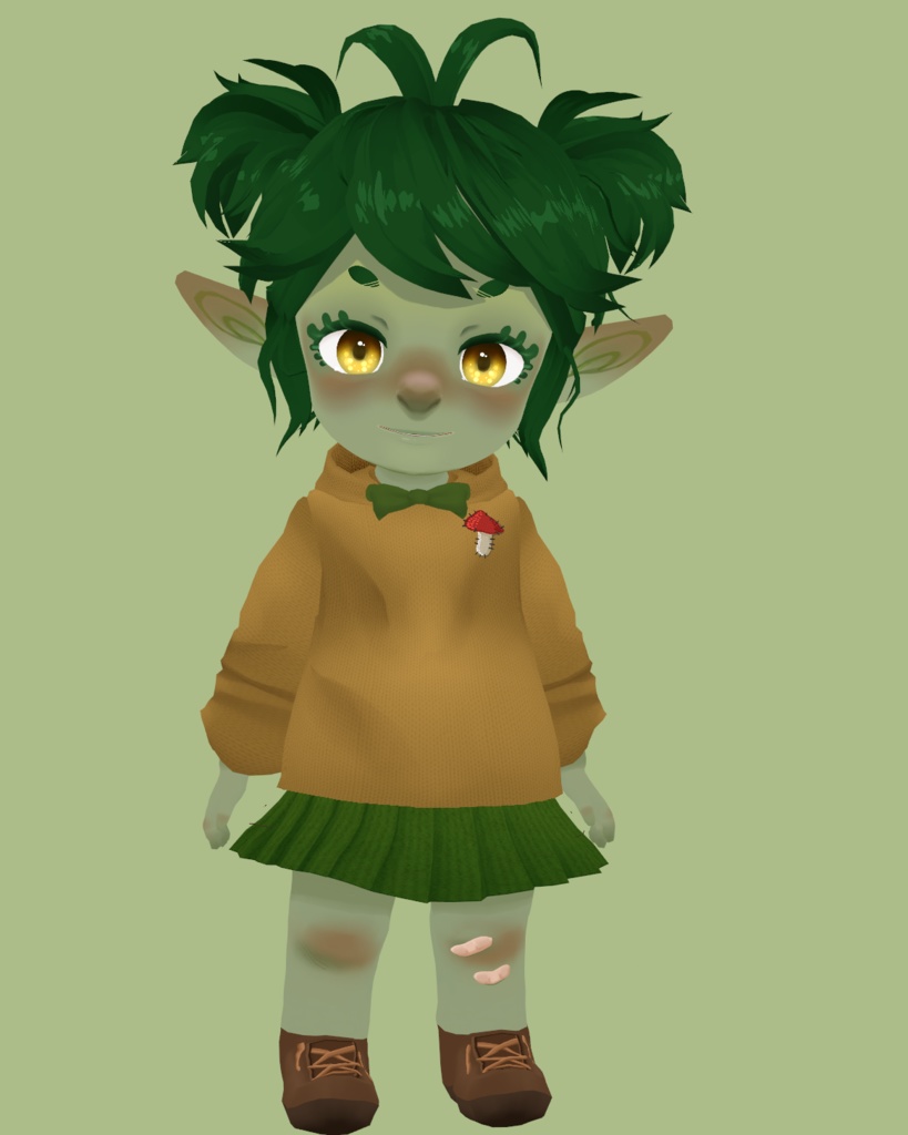 Fee the Goblin - 3D Chibi Avatar & Hairstyle | ゴブリンの女の子 フィ - 3D ちびアバターそして髪のプリセット