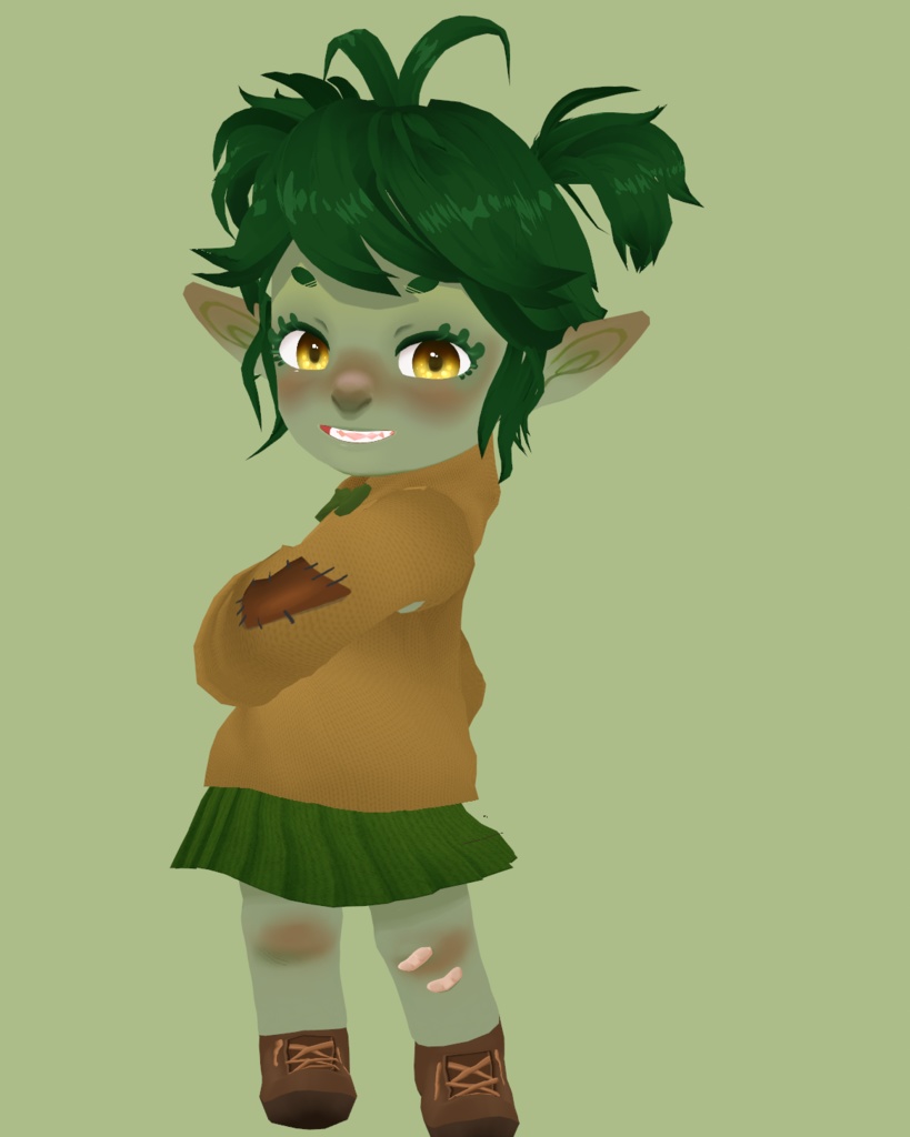 Fee the Goblin - 3D Chibi Avatar & Hairstyle | ゴブリンの女の子 フィ - 3D ちびアバターそして髪のプリセット