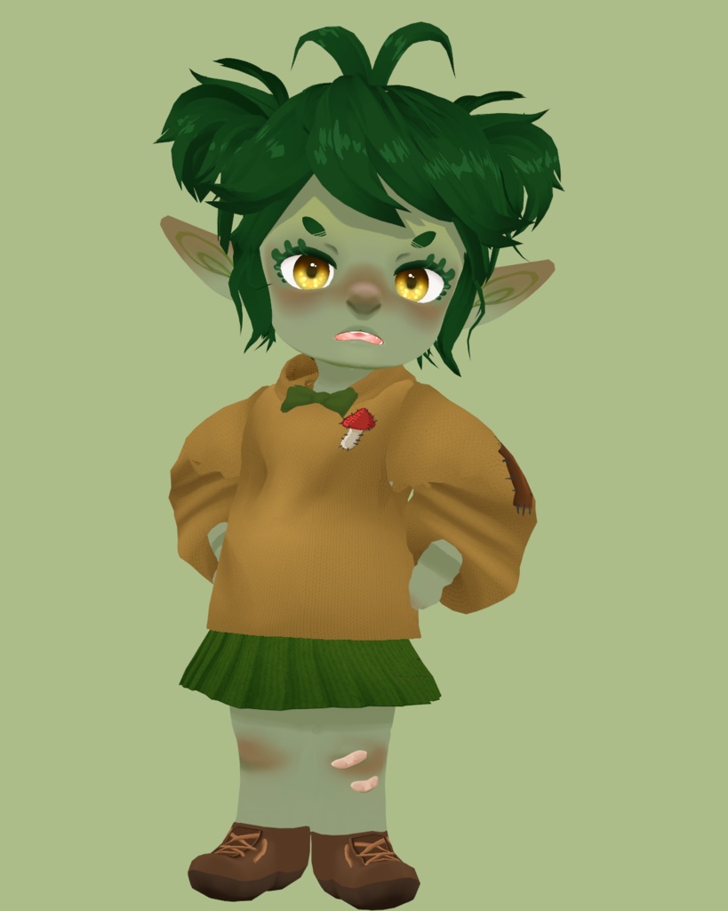 Fee the Goblin - 3D Chibi Avatar & Hairstyle | ゴブリンの女の子 フィ - 3D ちびアバターそして髪のプリセット
