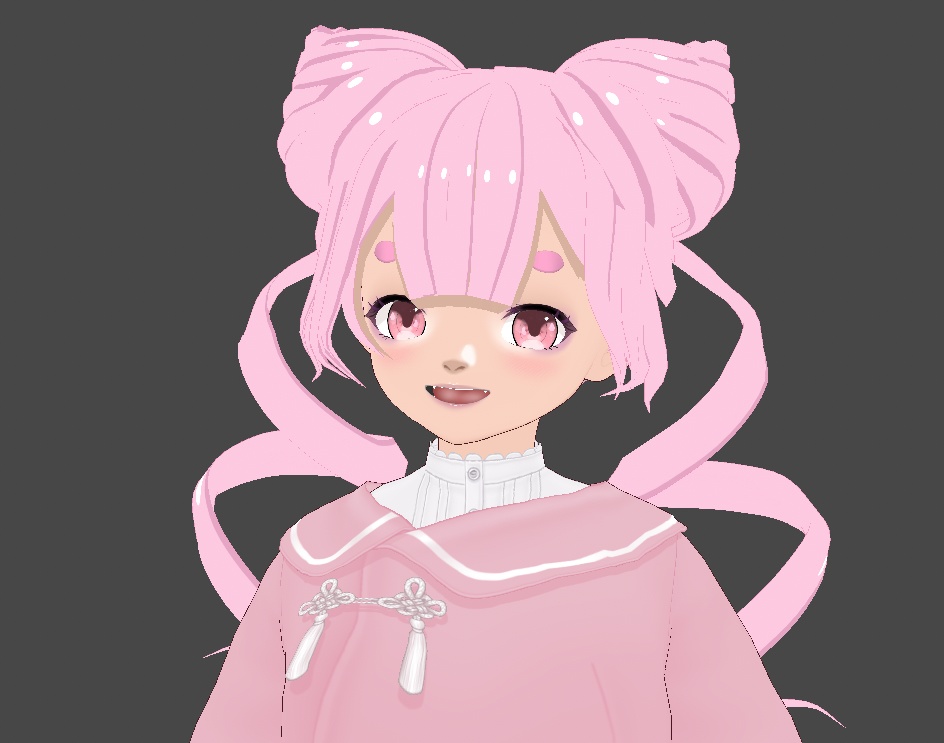 Free Pointy Buns Hairstyle "Cammy"  for VRoid Stable | とがったバオの髪型プリセット