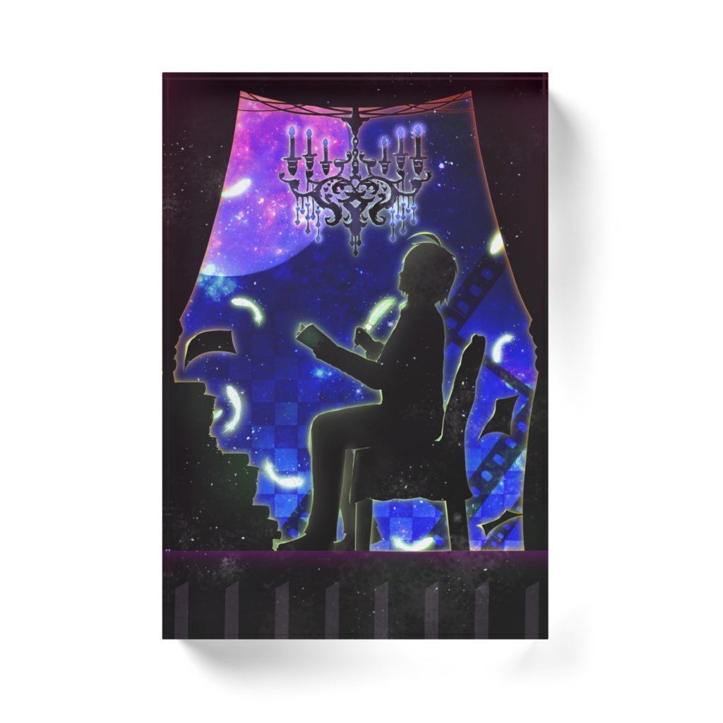 脚本家の影絵アクリルブロック