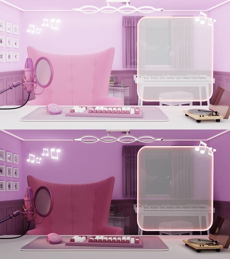 [방송 배경 화면] 配信部屋( VTuber向け）- purple pink room assets