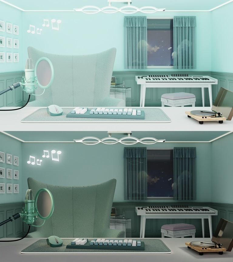[방송 배경 화면] 配信部屋( VTuber向け）mint room assets