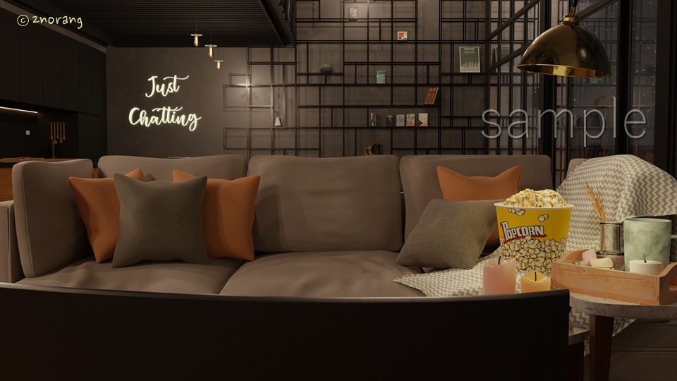 [방송 배경 화면] 配信部屋( VTuber向け）comfortable living room