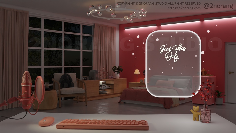 [방송 배경 화면] 配信部屋( VTuber向け）good vibe in my room_NIGHT