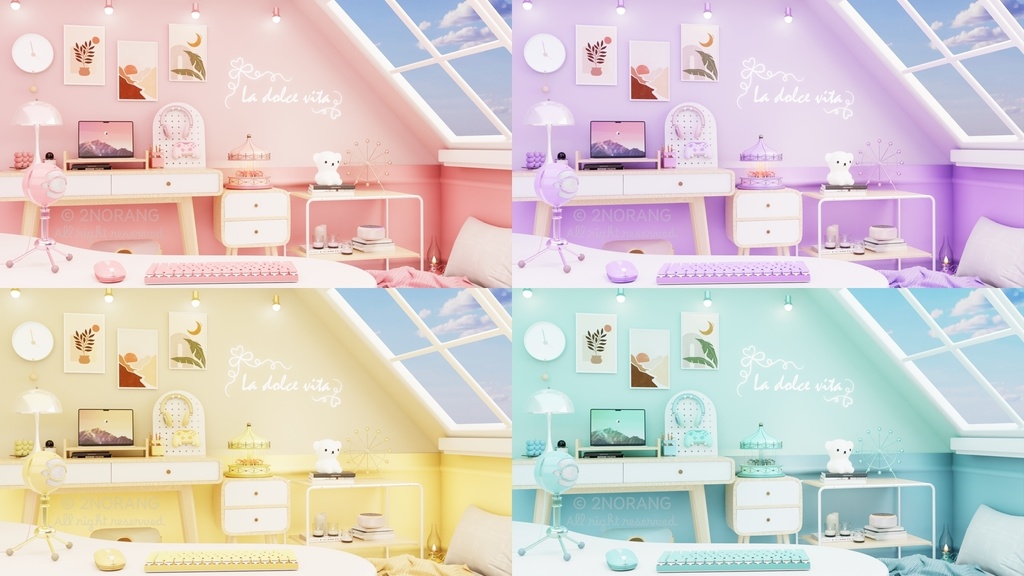 [방송 배경 화면] La Dolce Vita Room (4 Colors)
