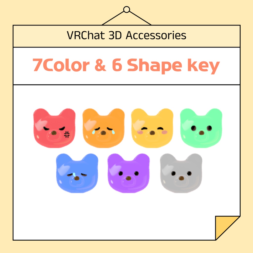 【VRChat 3D Accessories】 Cute Bear on Me : )