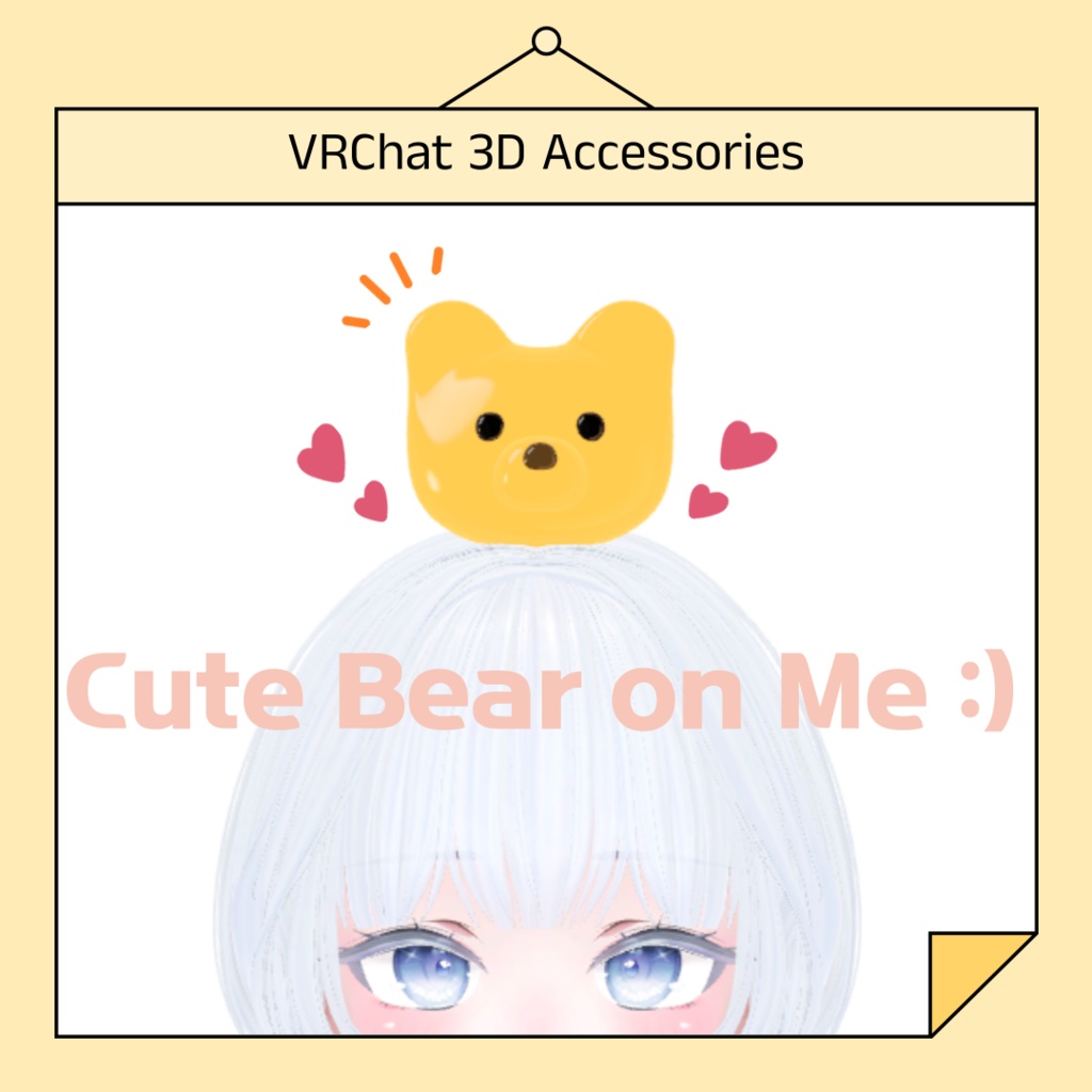 【VRChat 3D Accessories】 Cute Bear on Me : ) 