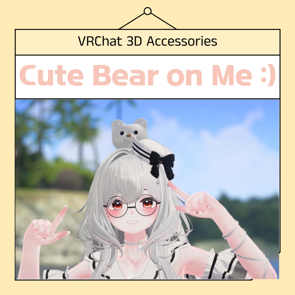 【VRChat 3D Accessories】 Cute Bear on Me : )