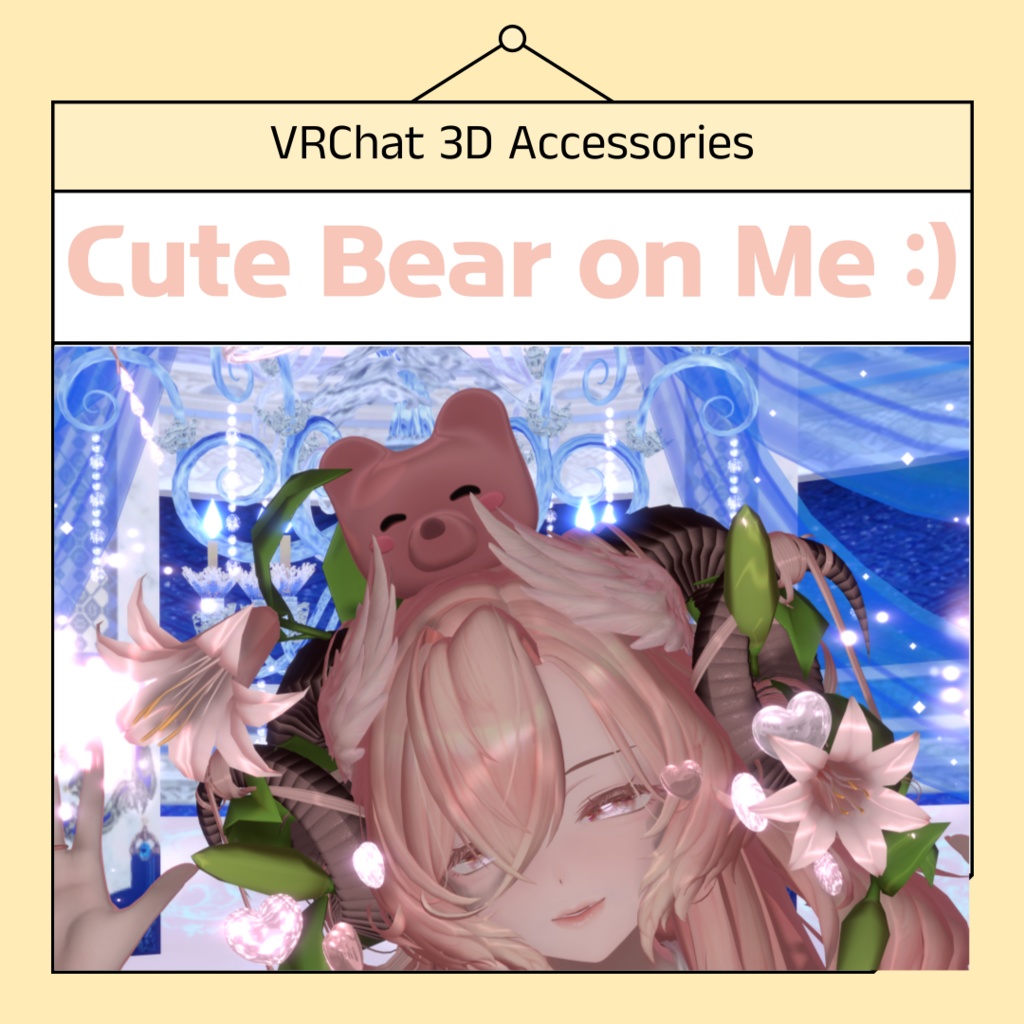 【VRChat 3D Accessories】 Cute Bear on Me : )