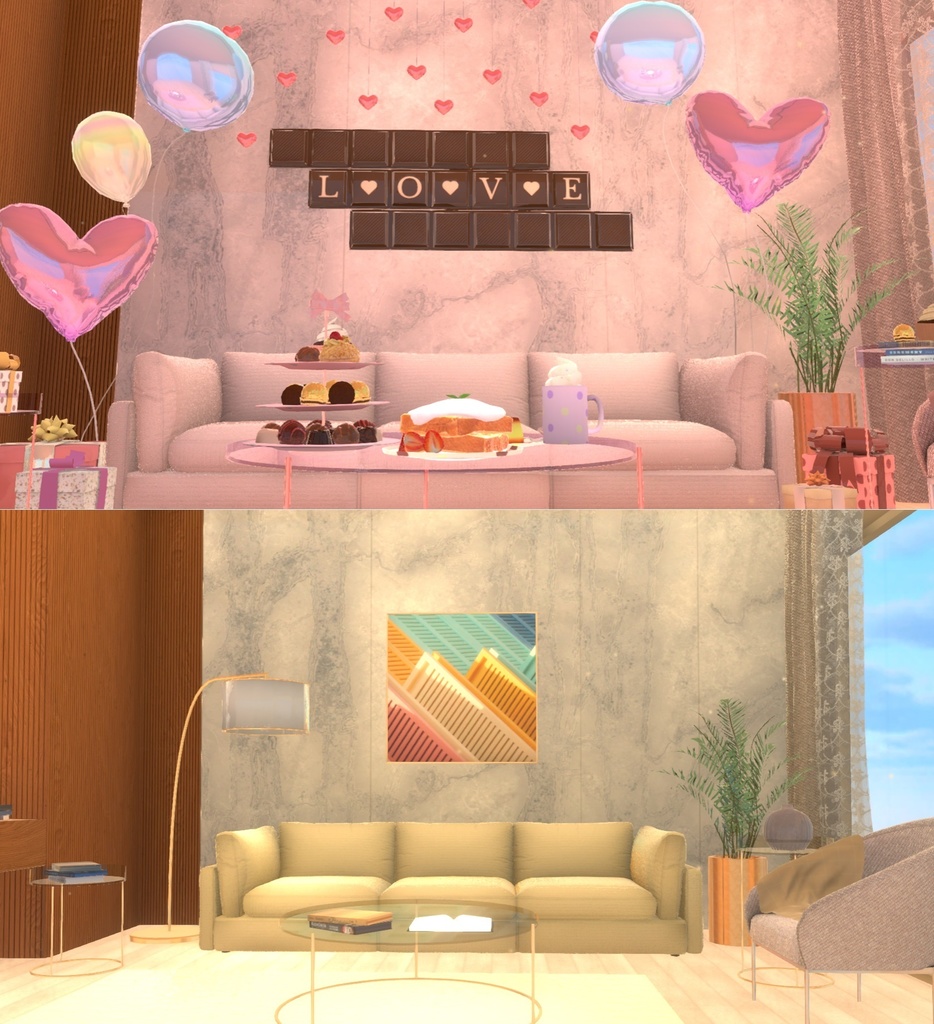 [Warudo / environment] Cozy Valentine Living Room