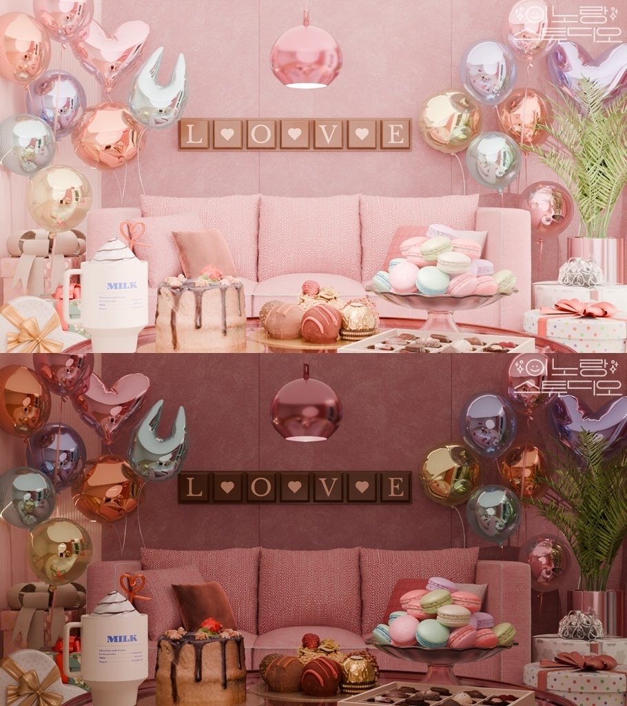 [방송 배경 화면] 配信部屋( VTuber向け）Chocolate Love Party Room