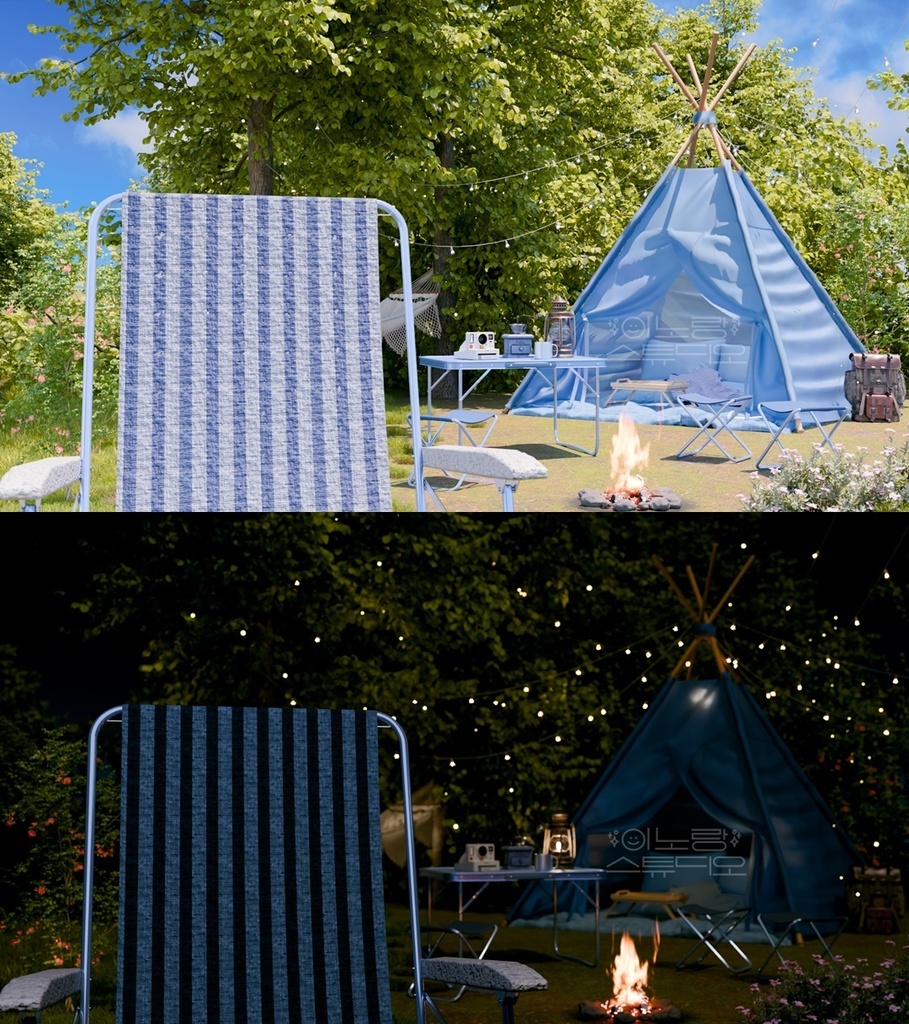 Firelight Camp Background (With Looping Video / 5 Colors)