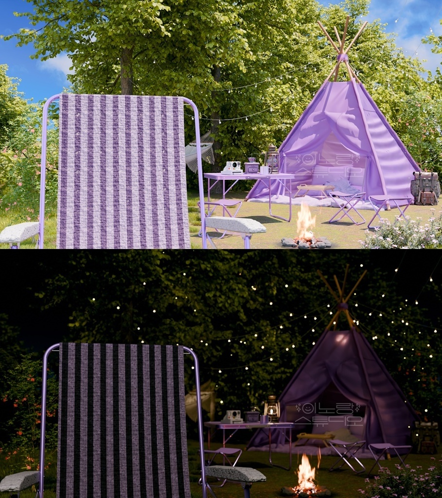 Firelight Camp Background (With Looping Video / 5 Colors)