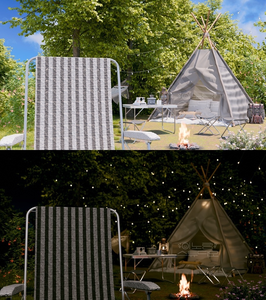 Firelight Camp Background (With Looping Video / 5 Colors)