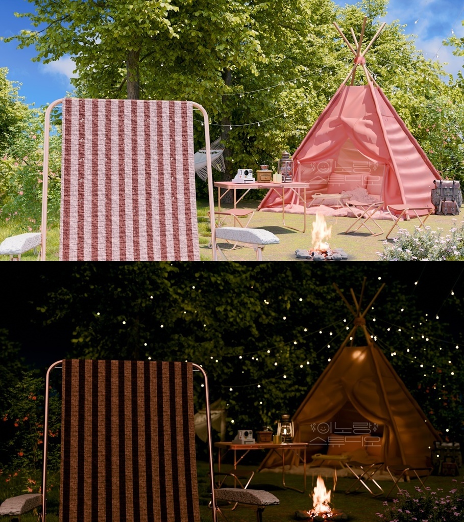 Firelight Camp Background (With Looping Video / 5 Colors)