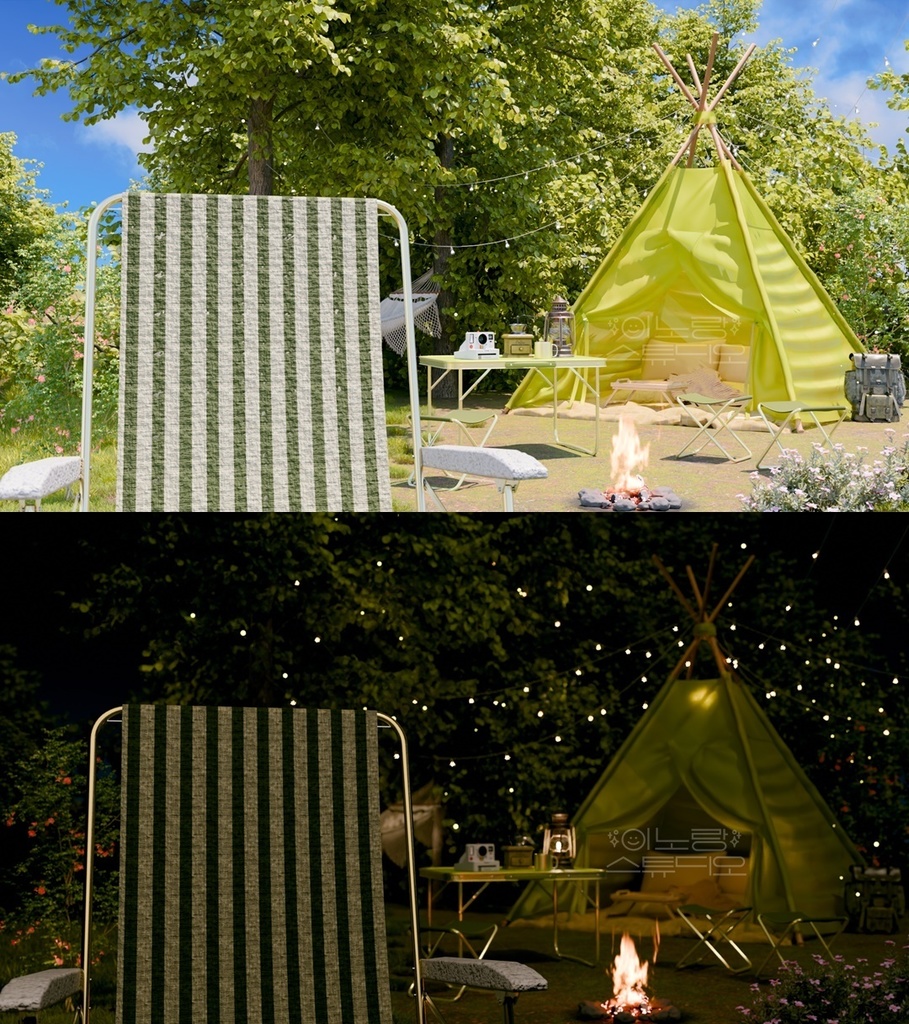 Firelight Camp Background (With Looping Video / 5 Colors)