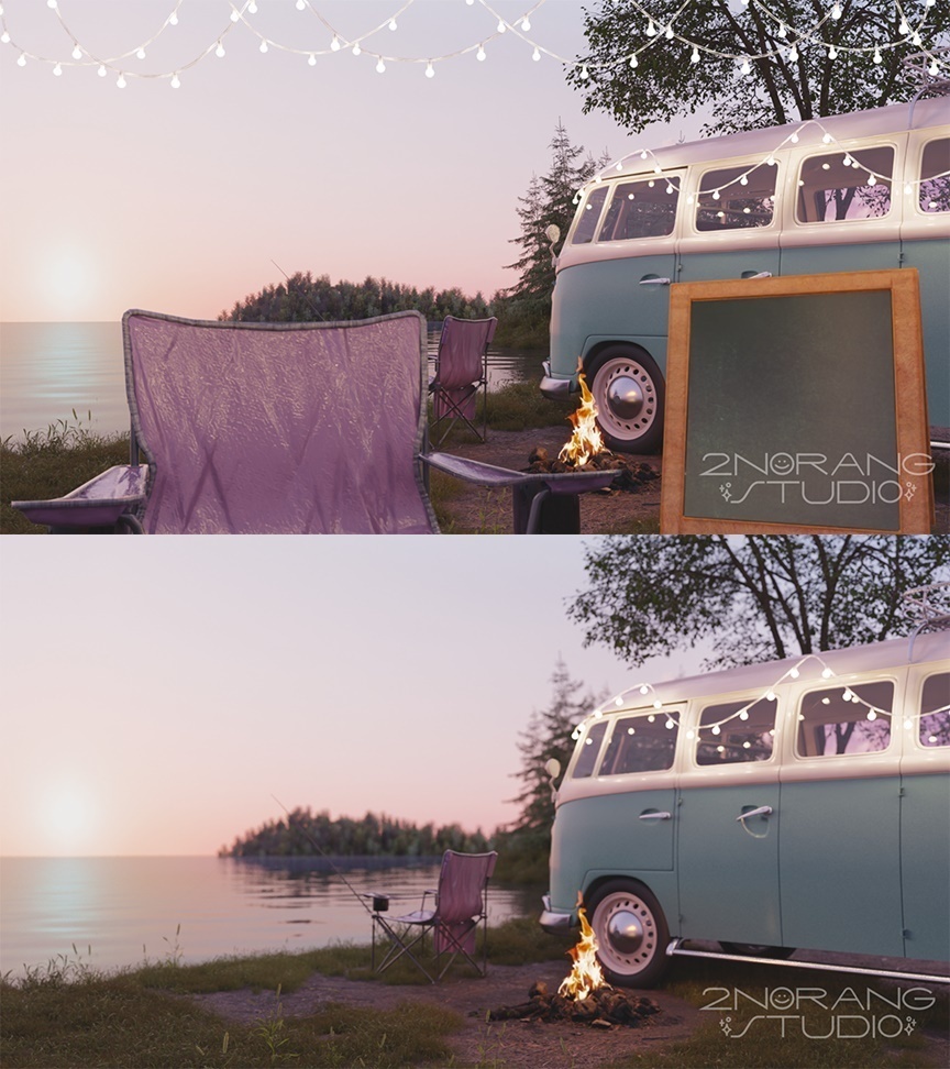[방송 배경 화면 配信部屋] Chilling in the Lakeside Camper