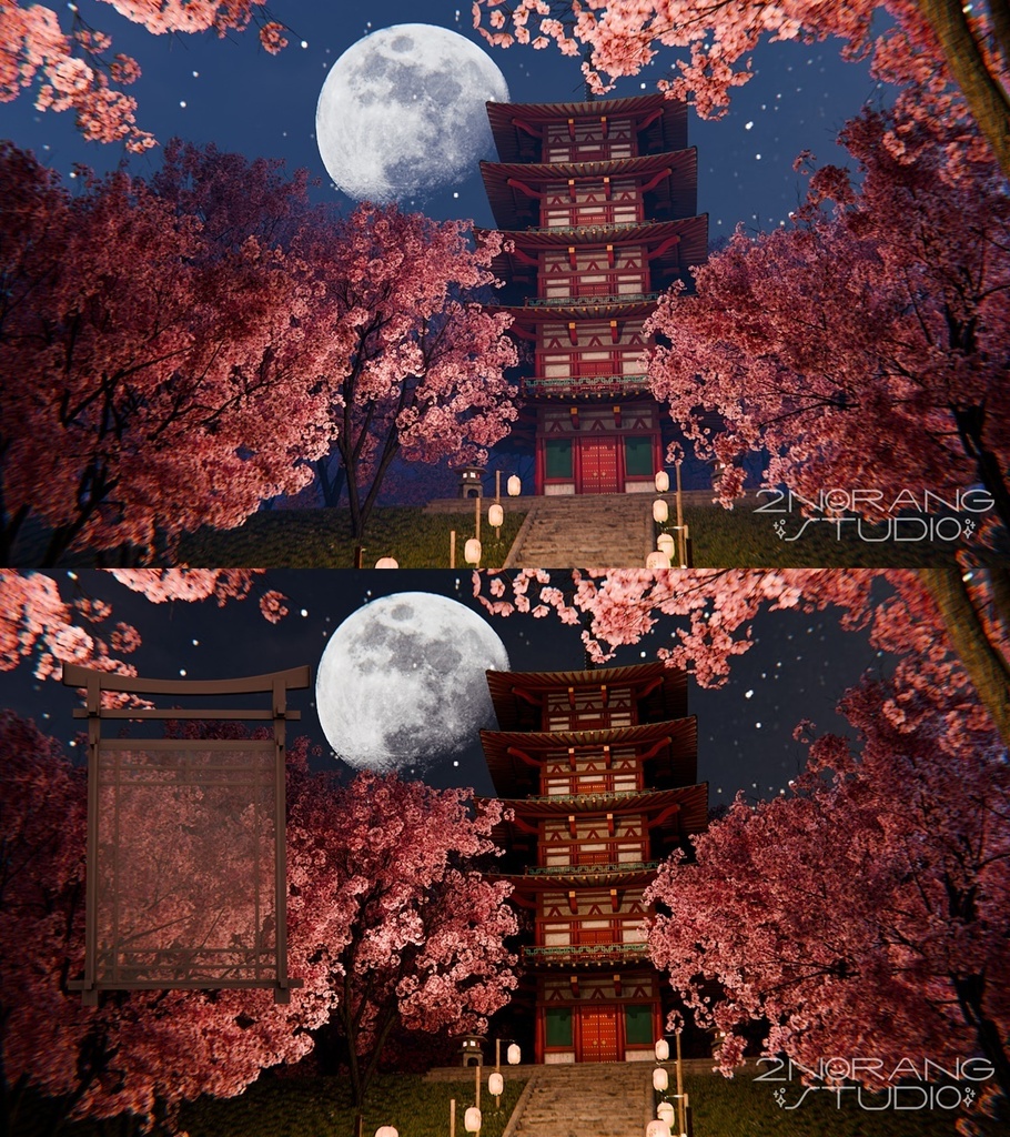 [방송 배경 화면 配信部屋] Sakura Zen Castle