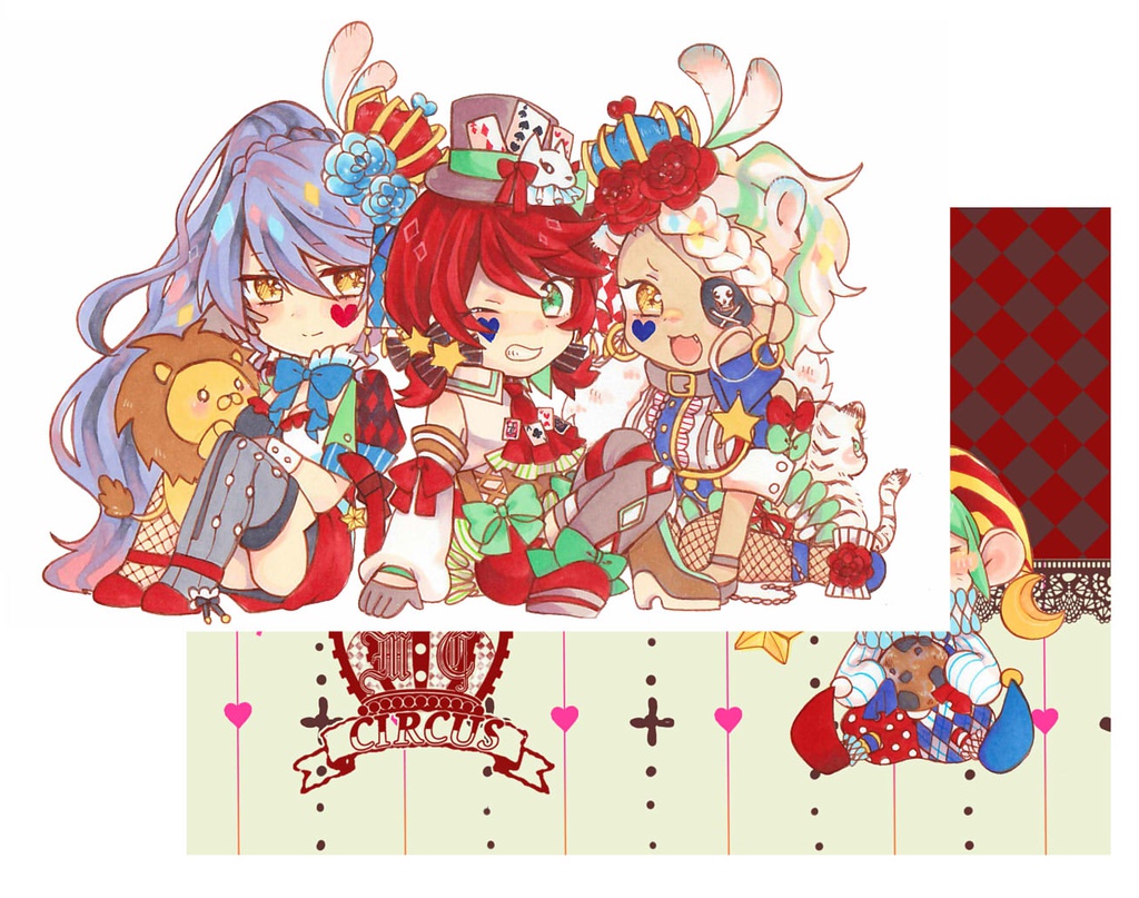 Majestic×Clown 猛獣使い組(キュキュ×イリア×ベルベット) アクリルキーホルダー