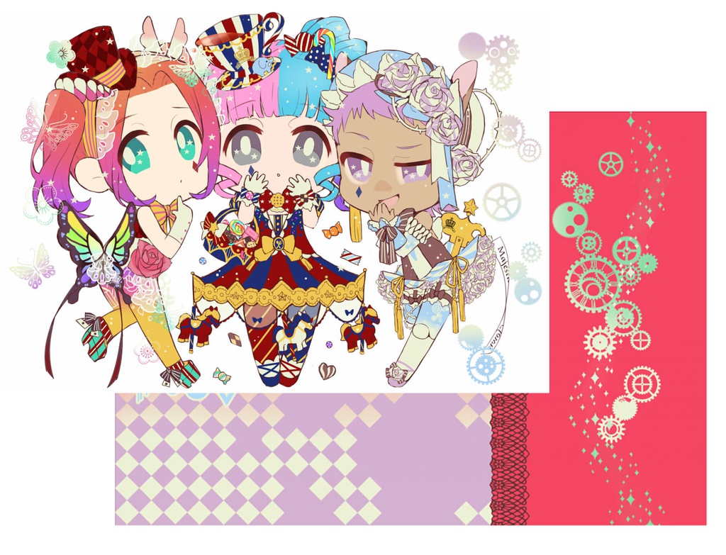 Majestic×Clown ブランコ組(エルマーナ×アンジュ×エレノア) アクリルキーホルダー