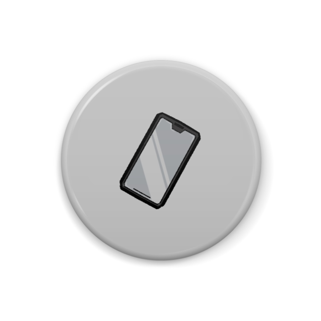 スマホ持ったか確認してくれる缶バッジ-文字なし