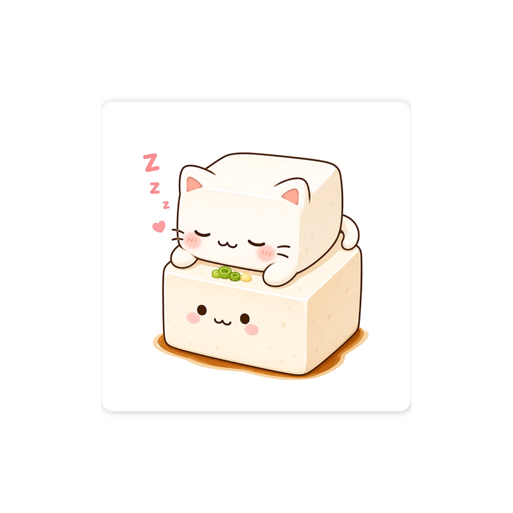 豆腐にかわいい豆腐猫