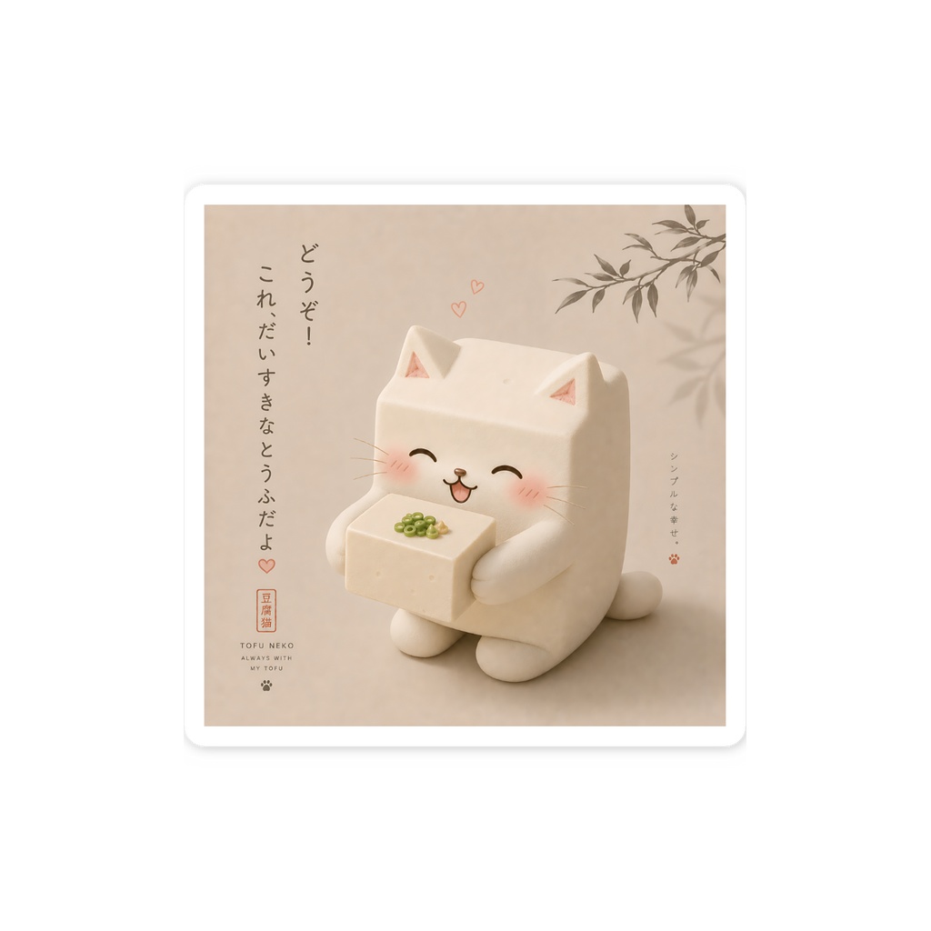 贈り物と心を込めた豆腐猫