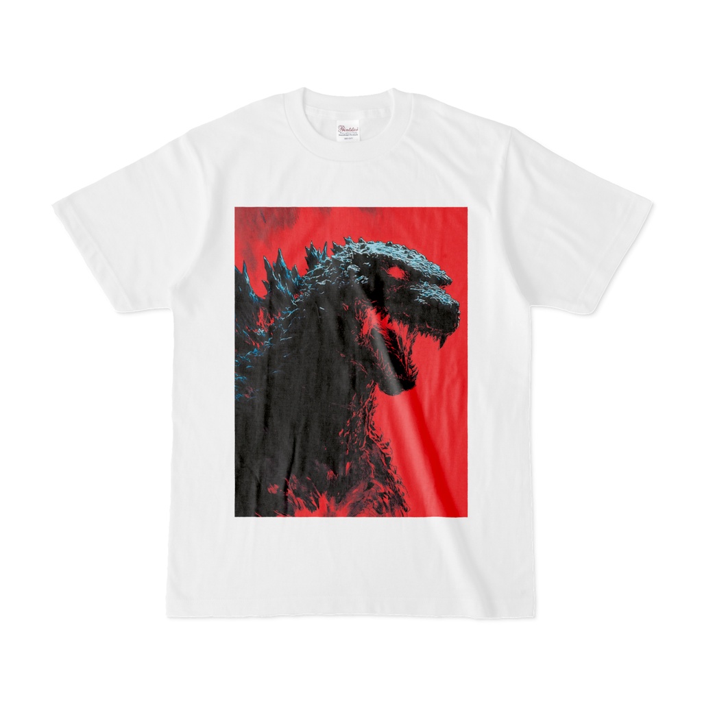 White Tshirt - Godzilla in Blood
