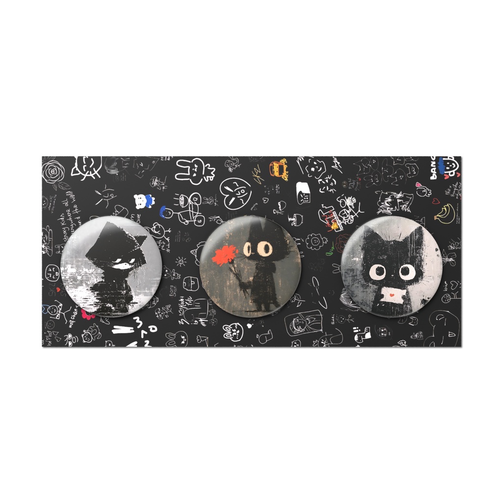 Can Badge Set Gloomy Cats