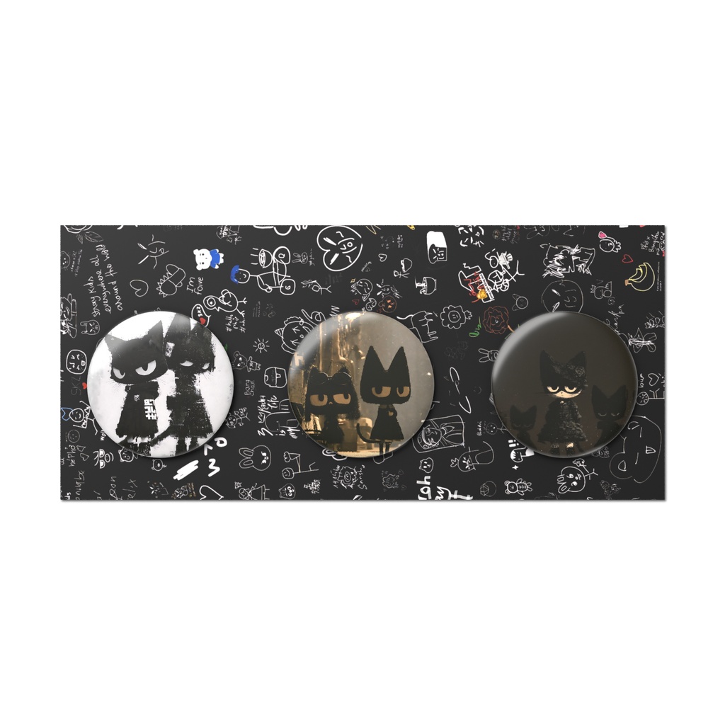 Can Badge Set Gloomy Cats